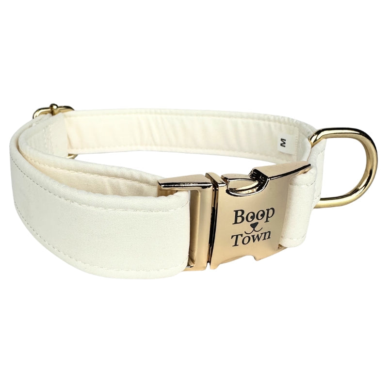 Soft Cotton Dog Collar with Quick Release Metal Buckle