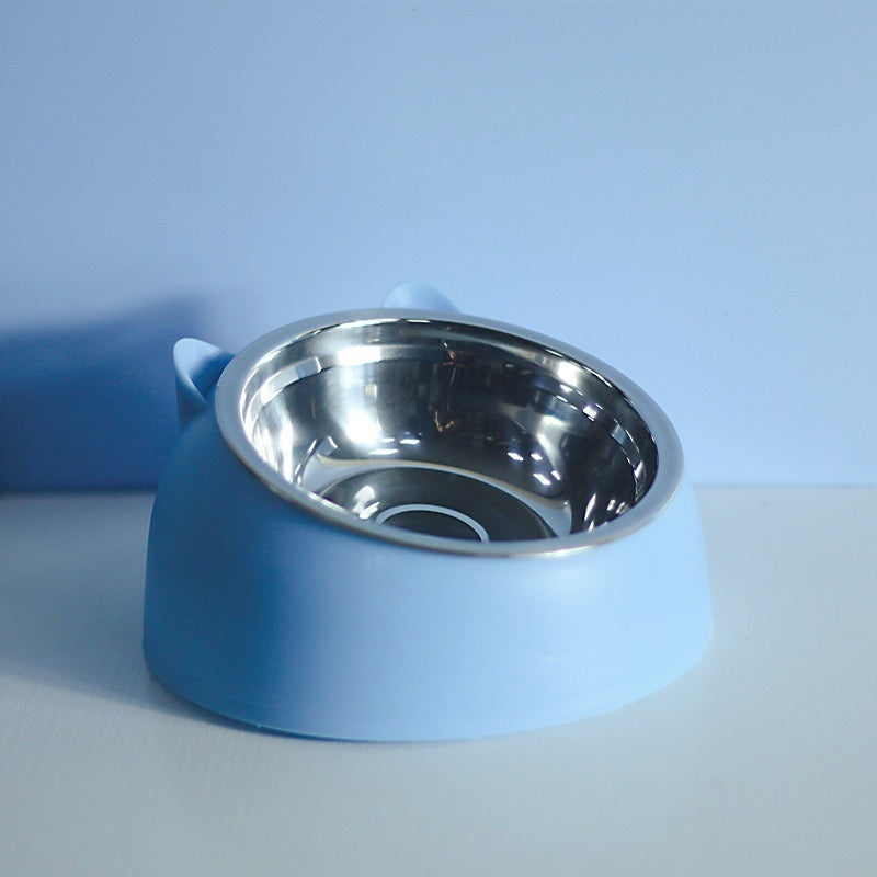 Stainless Steel Double Dog Bowl with Slanted Design