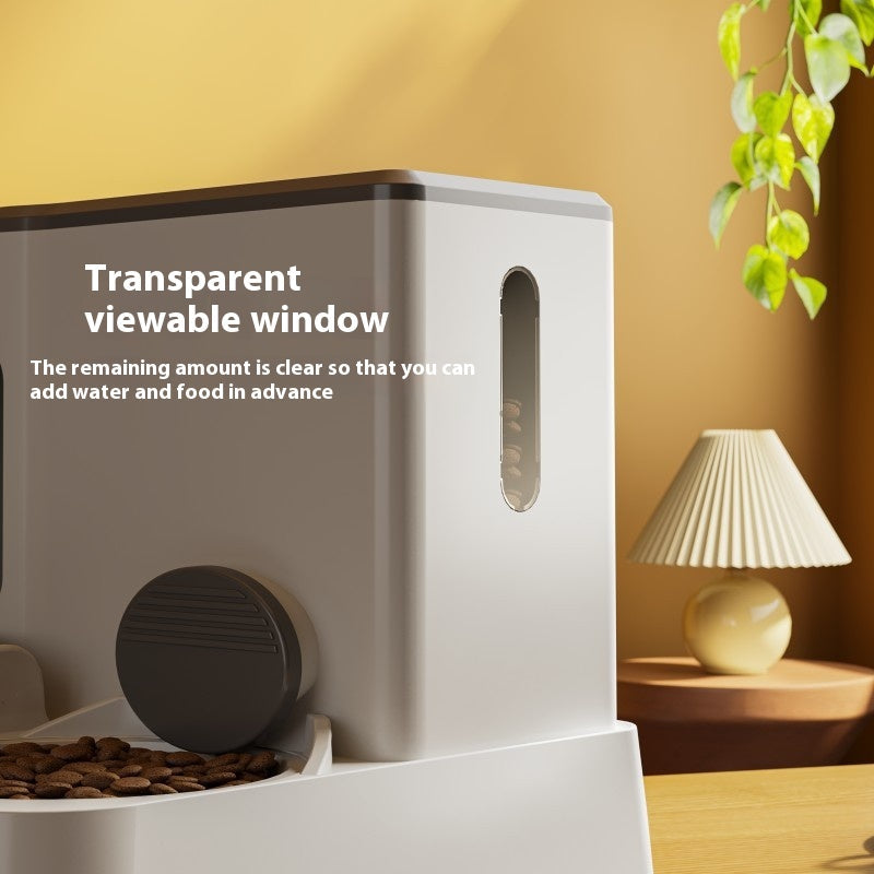Integrated Automatic Cat Feeder Water Dispenser Double Bowl