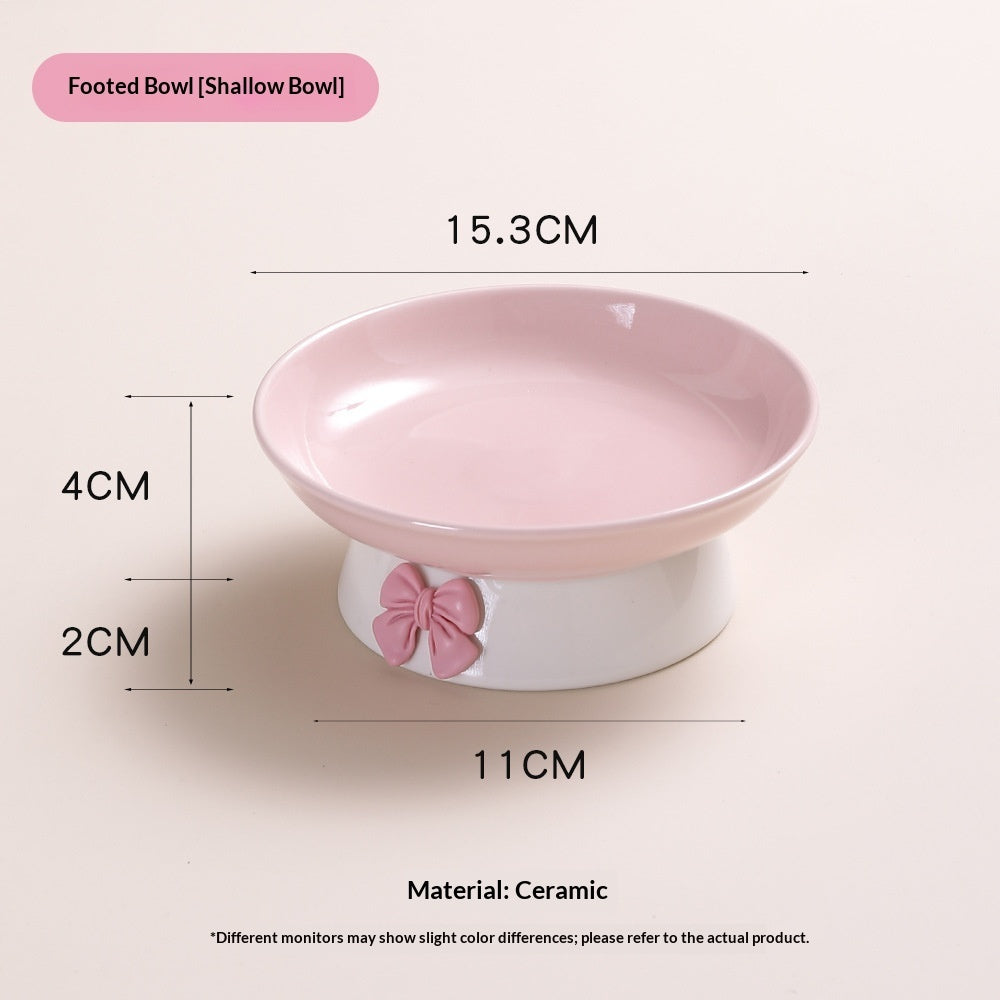 Elevated Ceramic Pet Water Bowl with Raised Stand
