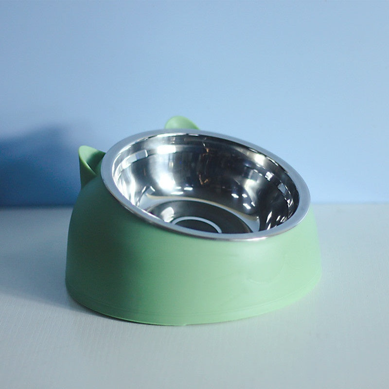 Stainless Steel Double Dog Bowl with Slanted Design