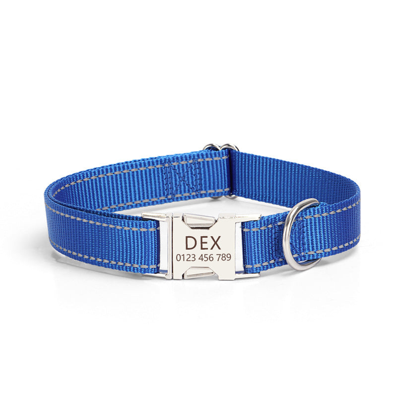Reflective Nylon Dog Collar Adjustable for Everyday Safety Comfort