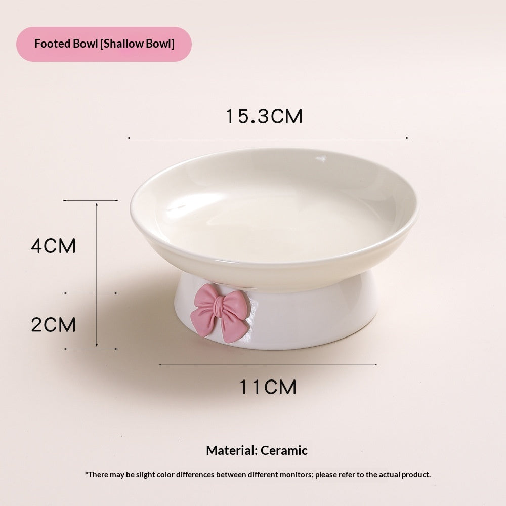 Elevated Ceramic Pet Water Bowl with Raised Stand