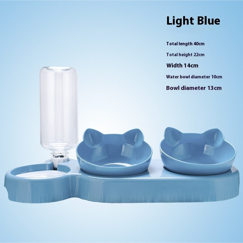3-in-1 Pet Feeding Station with Automatic Water Bowl