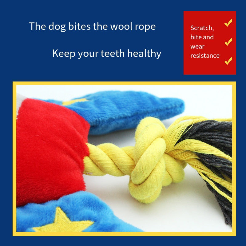 Cartoon Plush Rope Dog Chew Toy for Teeth Cleaning