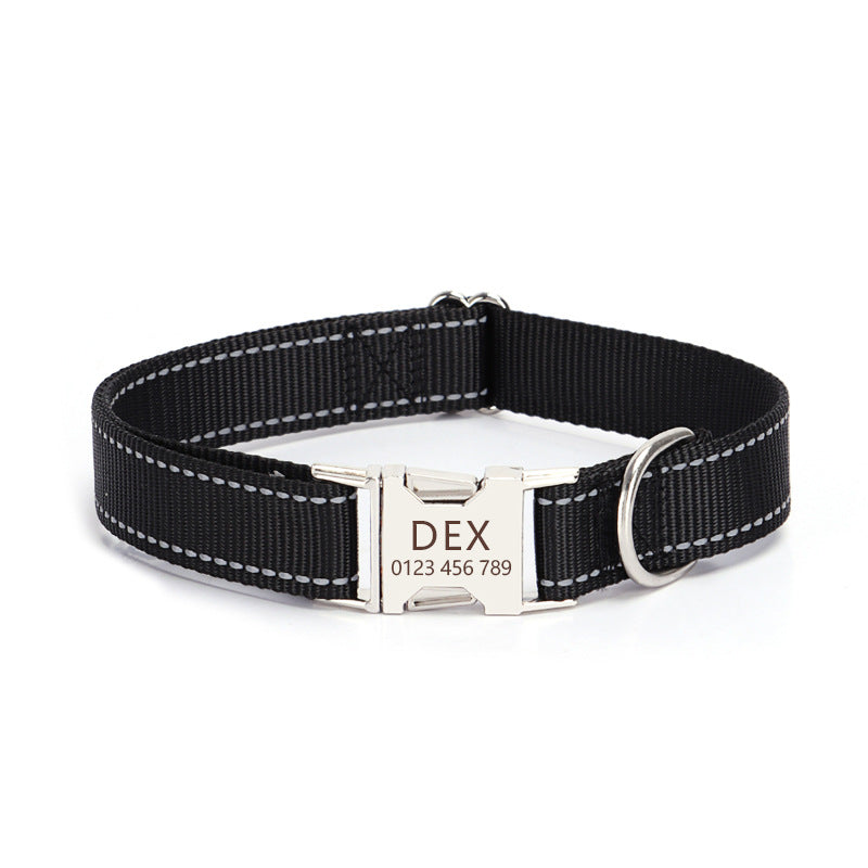 Reflective Nylon Dog Collar Adjustable for Everyday Safety Comfort