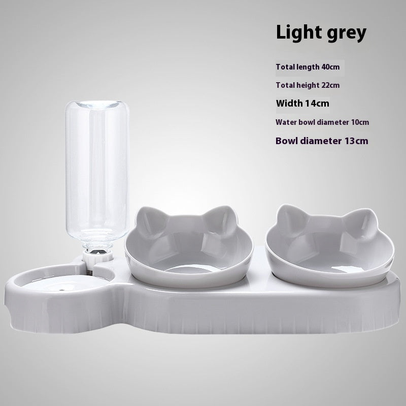 3-in-1 Pet Feeding Station with Automatic Water Bowl