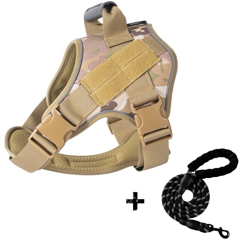 Breathable Tactical Dog Harness with Large Dog Leash