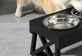 Adjustable Elevated Stainless Steel Slow Feeder Dog Bowl
