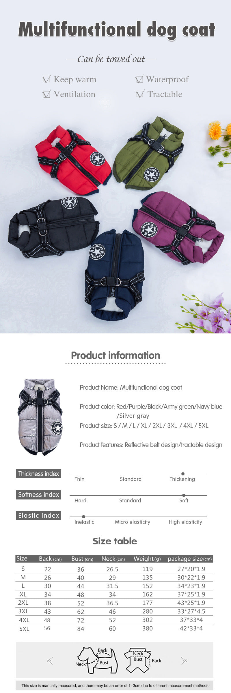 Pet Dog Vest Clothing for Teddy Bichon Breeds