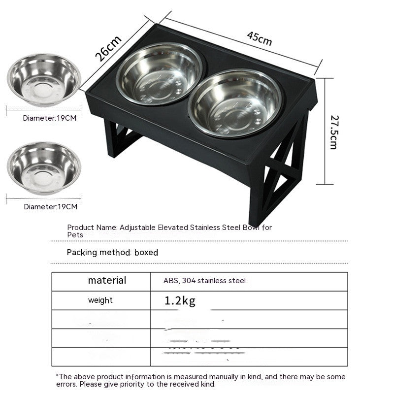 Adjustable Elevated Stainless Steel Slow Feeder Dog Bowl