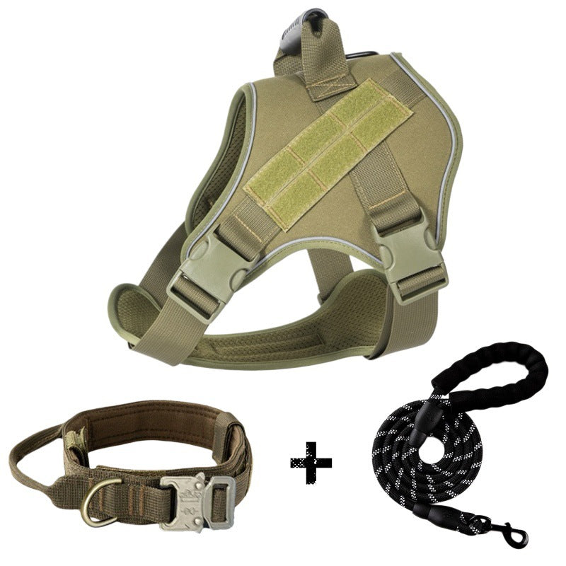 Breathable Tactical Dog Harness with Large Dog Leash