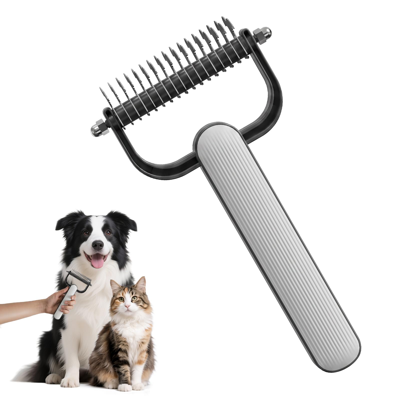 Double-Sided Dematting Comb for Dogs Cats Thick Coats Grooming