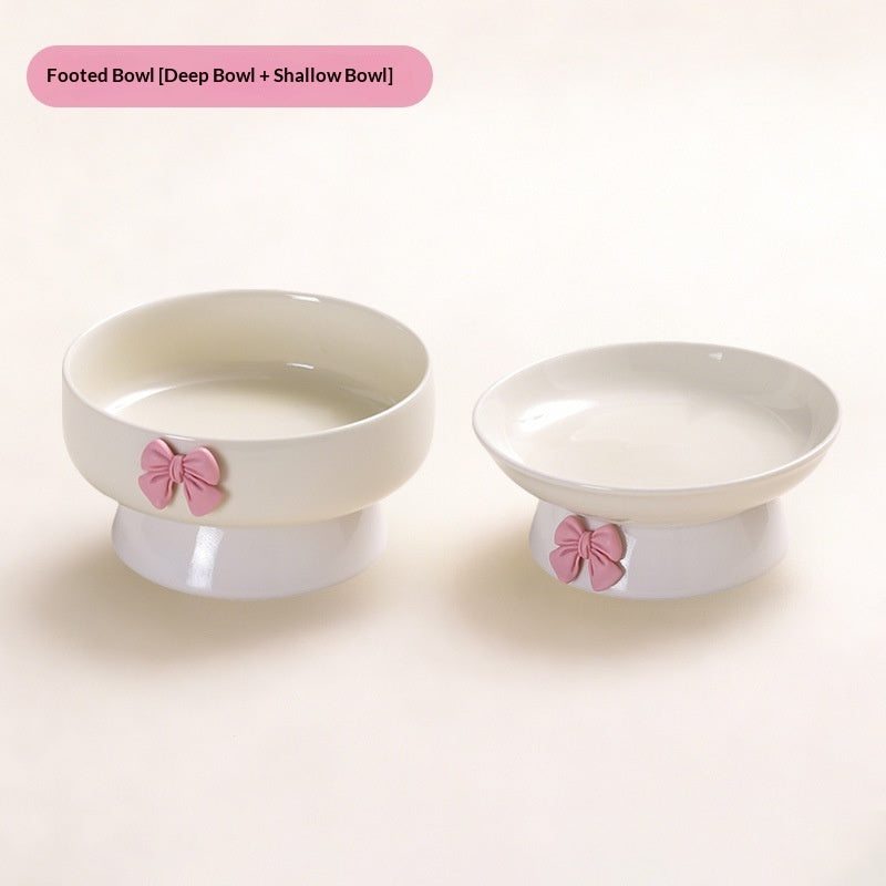 Elevated Ceramic Pet Water Bowl with Raised Stand