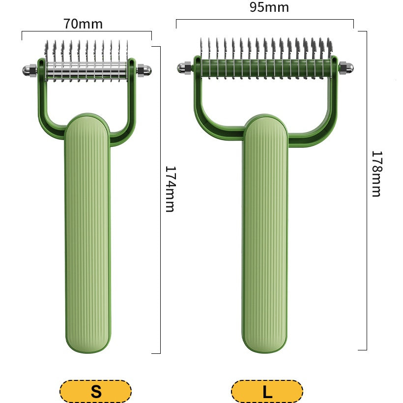 Double-Sided Dematting Comb for Dogs Cats Thick Coats Grooming