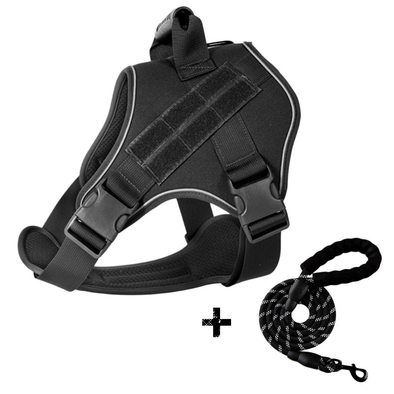 Breathable Tactical Dog Harness with Large Dog Leash