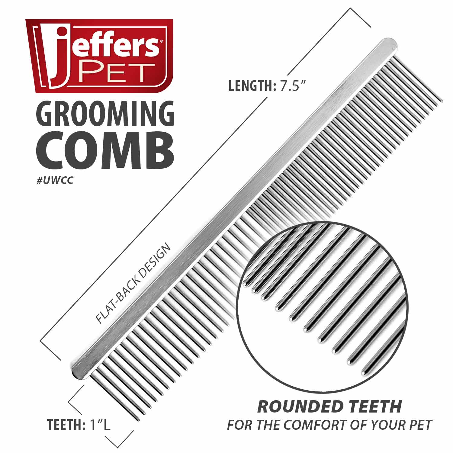 Flat Back Pet Grooming Comb for Dogs and Cats