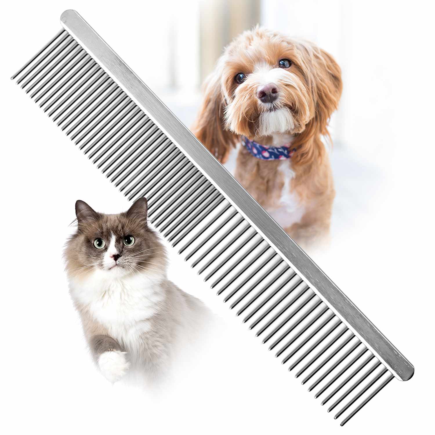 Flat Back Pet Grooming Comb for Dogs and Cats