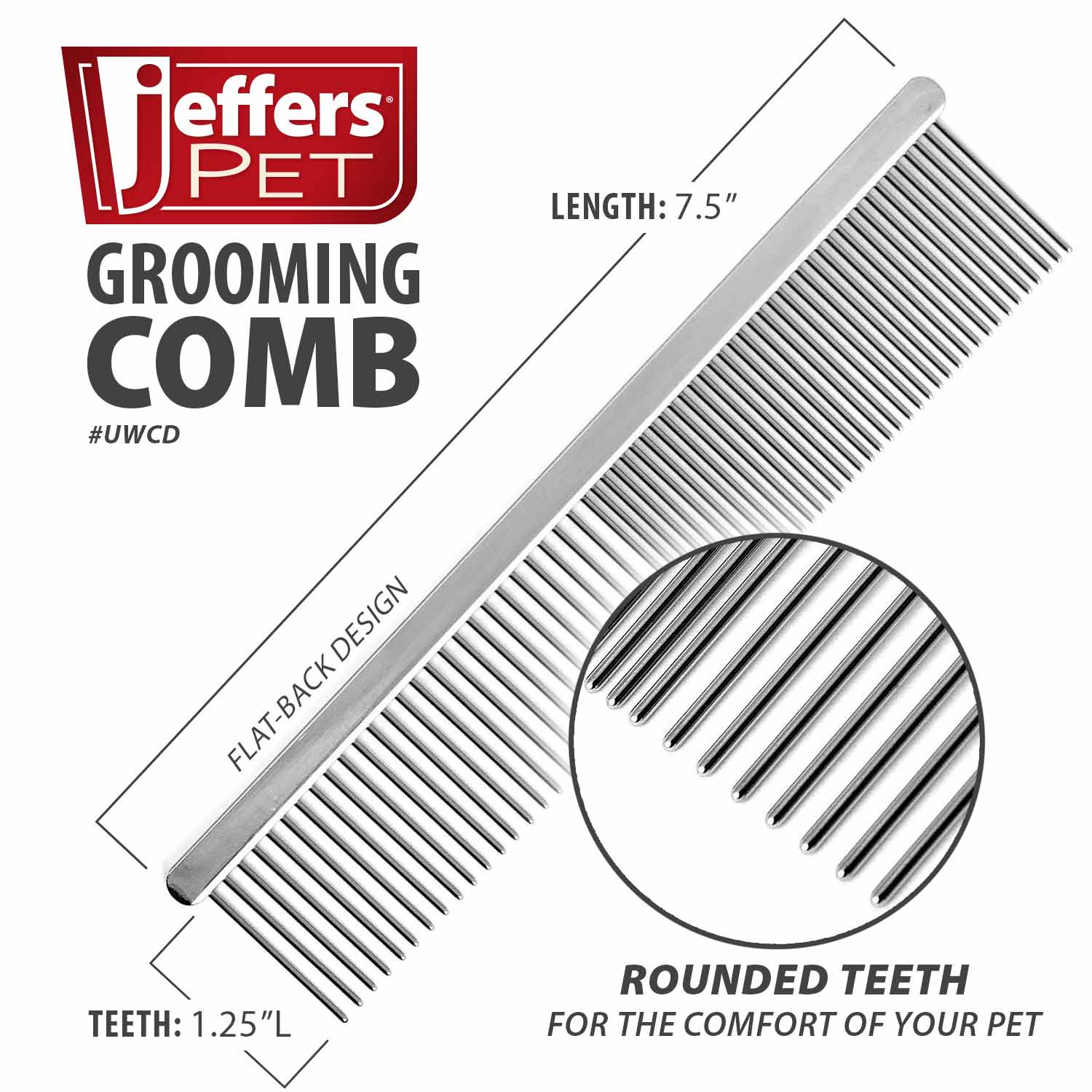 Flat Back Pet Grooming Comb for Dogs and Cats