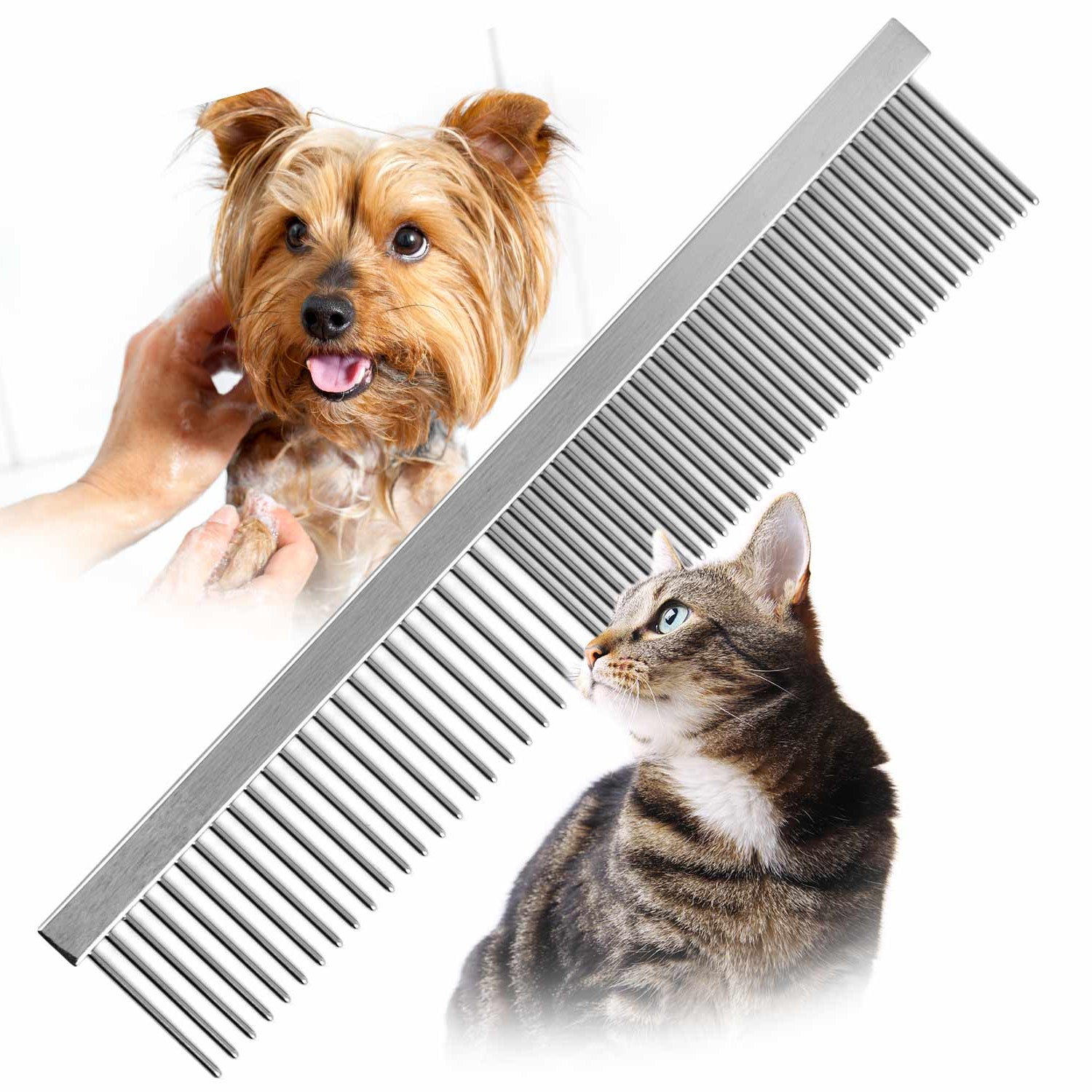 Flat Back Pet Grooming Comb for Dogs and Cats