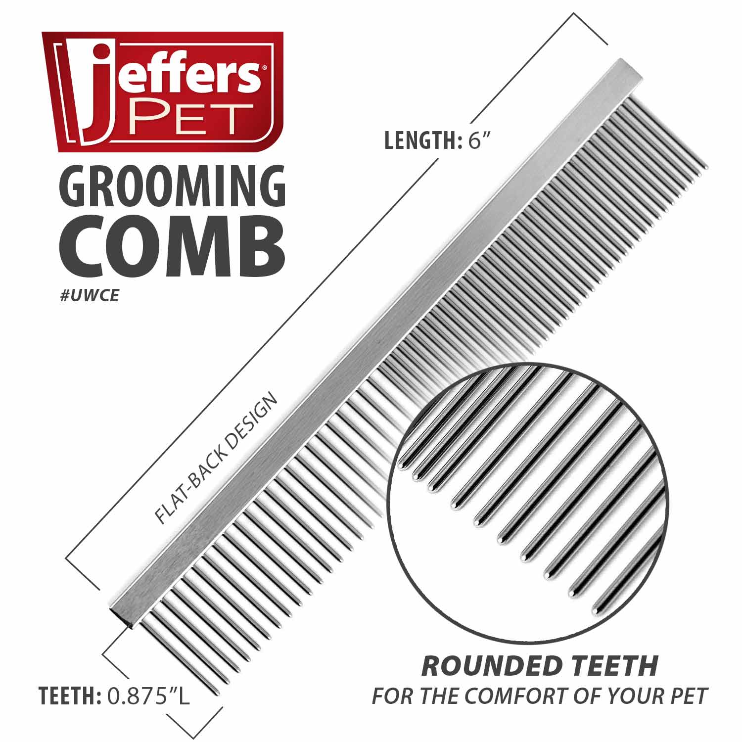 Flat Back Pet Grooming Comb for Dogs and Cats